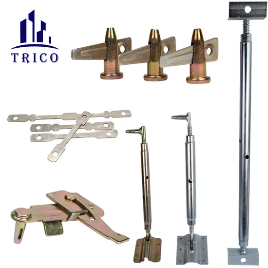 Acessórios de cofragem de concreto, pino de ponta de pino de cunha de alumínio, gravata plana de hardware de cofragem de concreto
