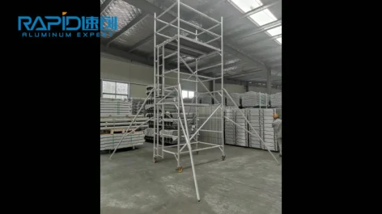 Sistema móvel modular de alumínio da construção da torre do molde da costa do suporte da laje do andaime móvel modular de alumínio